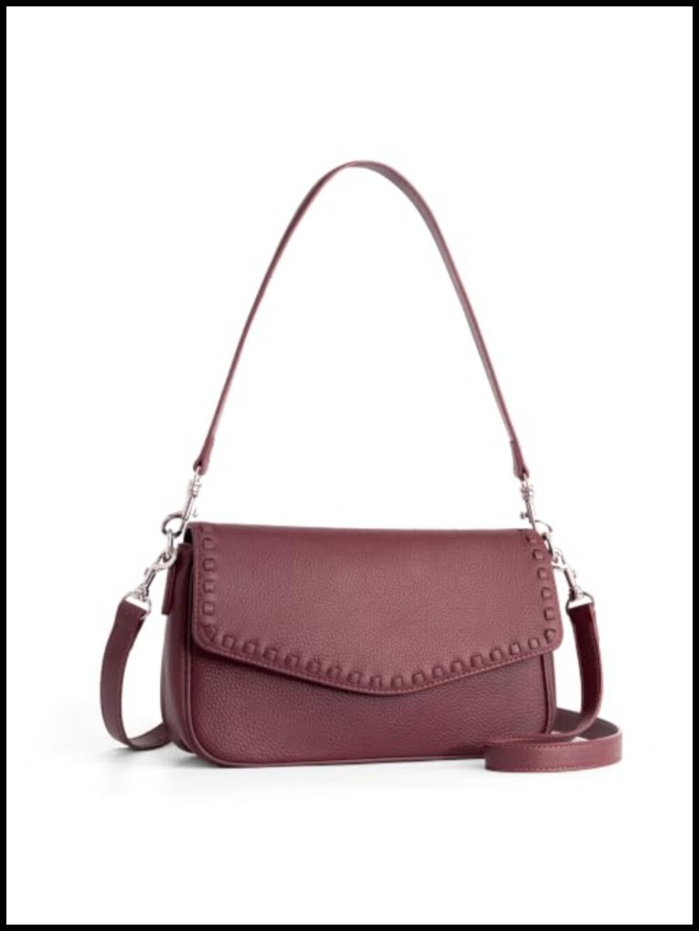 Genuine Pebble Leather Crossbody Shoulder Bag RFID Blocking Satchel